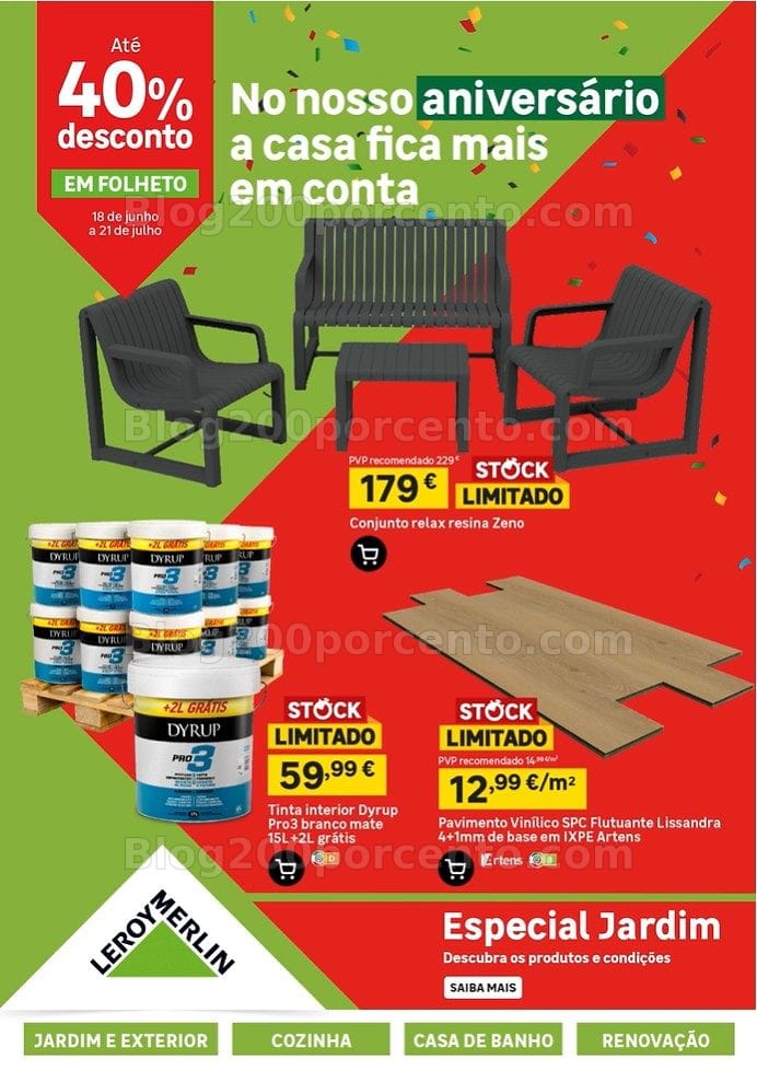 Antevisão Folheto LEROY MERLIN Aniversário Promoções de 18 junho a 21 julho
